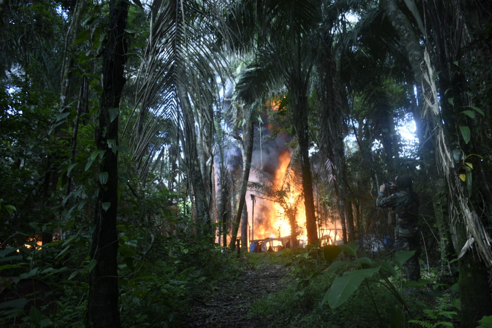 Fuerza antidroga destruye e incinera dos laboratorios en Santa Cruz