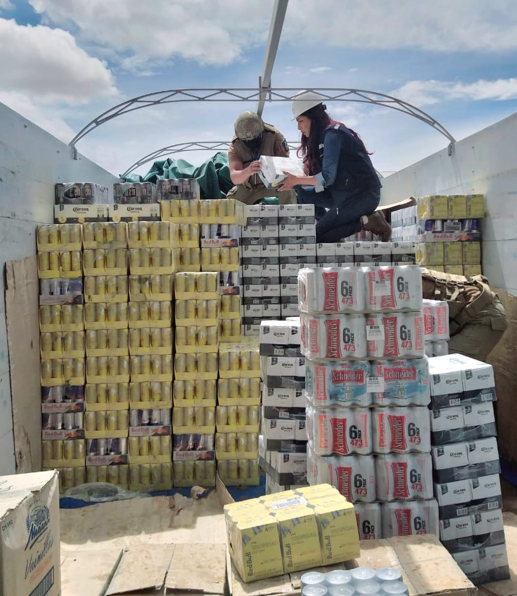 Aduana comisa 16.225 litros de cerveza, vino y fernets argentinos en Oruro