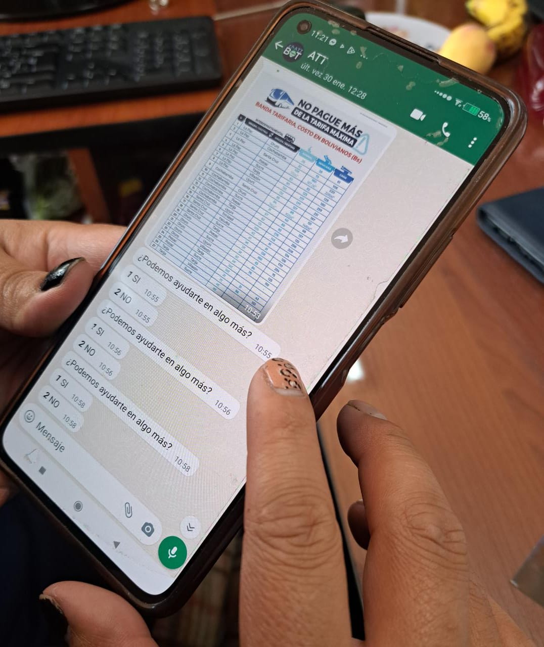 Antes de comprar su pasaje para rutas interdepartamentales verifique las tarifas máximas en el chATTbot 71533208 de la ATT 