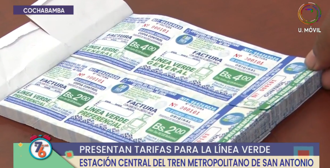 Fijan en Bs 4 y Bs 2 los precios de los boletos de la línea Verde del Tren Metropolitano