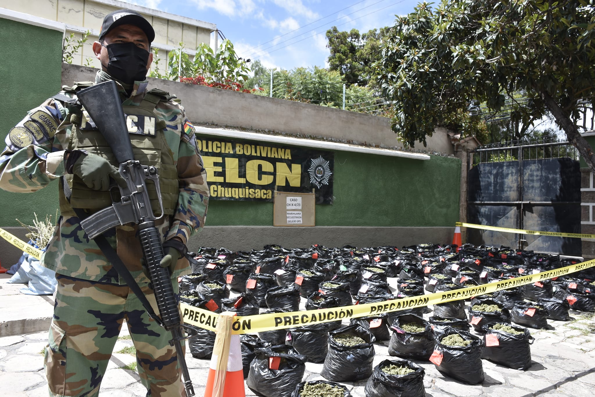 Felcn secuestra más de 163 kilos de marihuana en una comunidad rural de Potosí