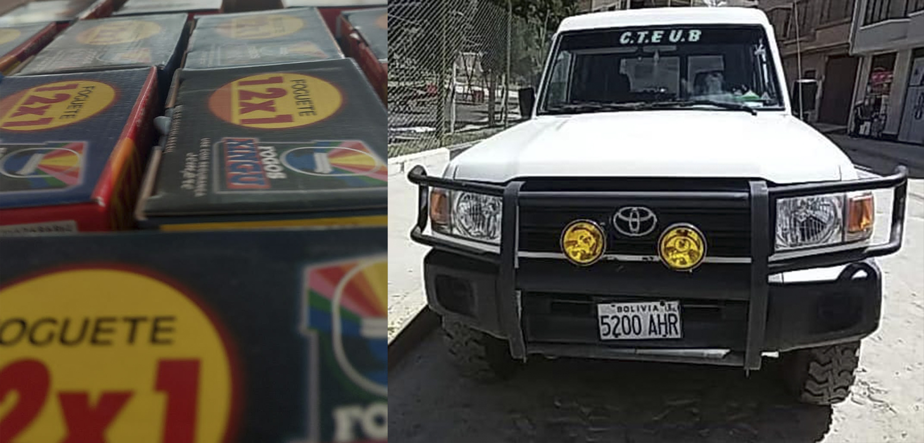 Policía secuestra un vehículo del magisterio que trasladaba más de 2.500 artefactos explosivos