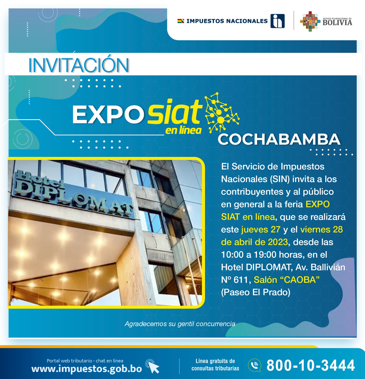 Impuestos intensifica difusión del SIAT en Línea con ferias en Santa Cruz y Cochabamba