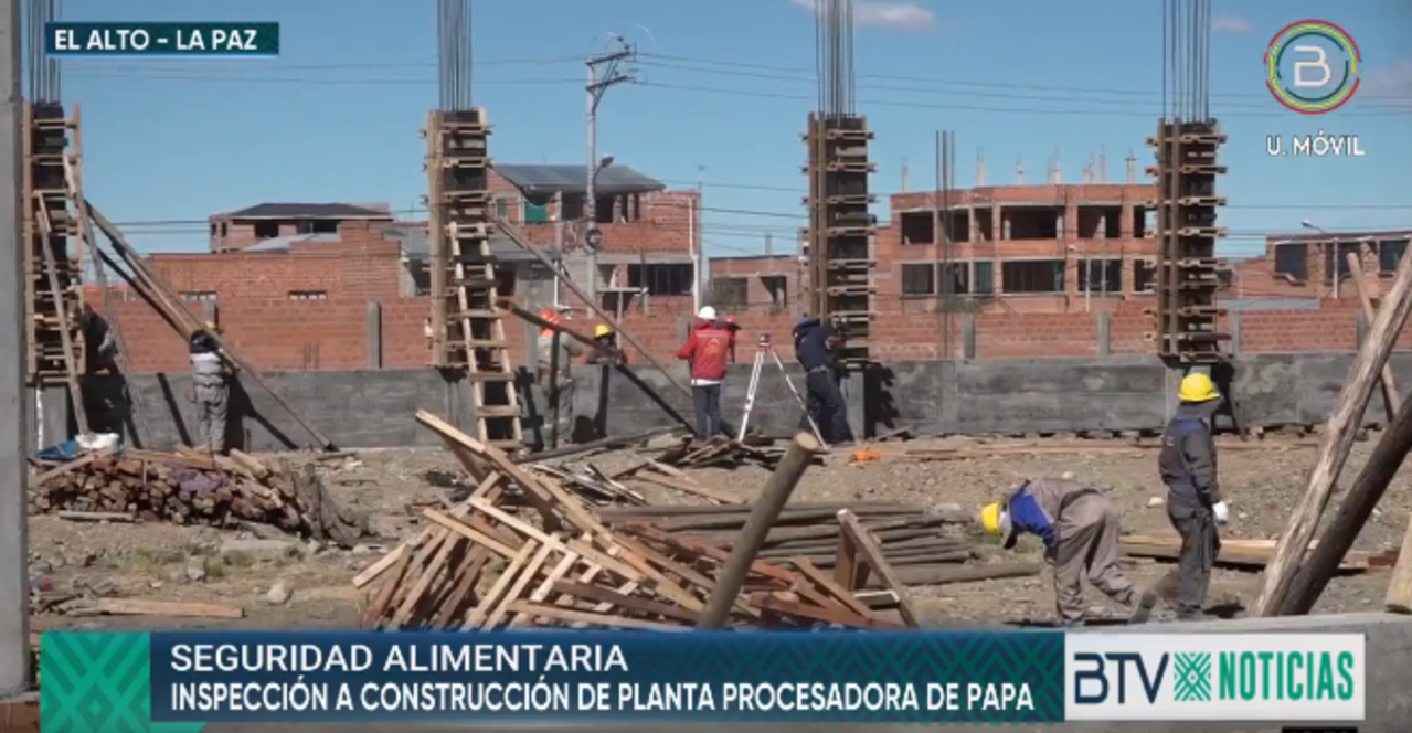Planta procesadora de papa en El Alto tiene 21% de avance 