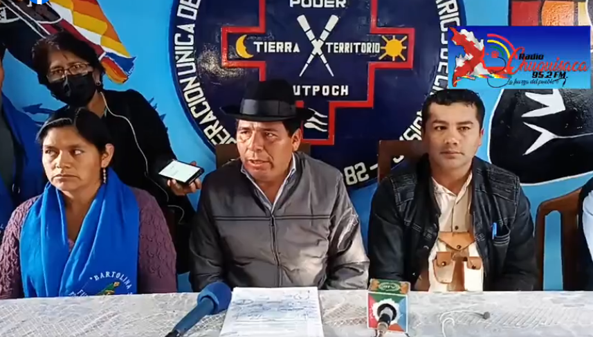 FUTPOCH declara “enemigo y traidor” al gobernador de Chuquisaca por dejar sin efecto su personería jurídica