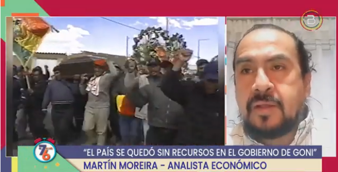 El analista económico, Martín Moreira, en entrevista con BTv. Captura.