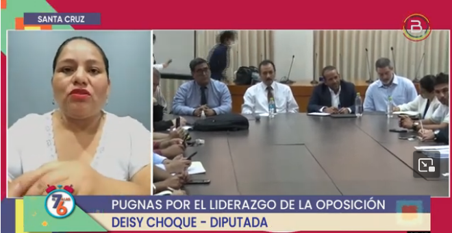 La diputada Deysi Choque, en entrevista con Btv. Captura.