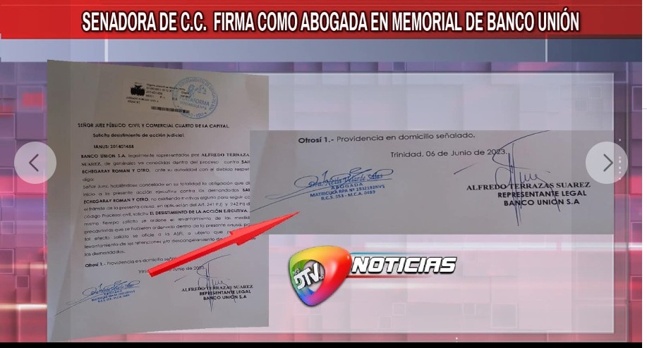 Senadora Velarde de CC firma como abogada un memorial, desde la oposición exigen su renuncia