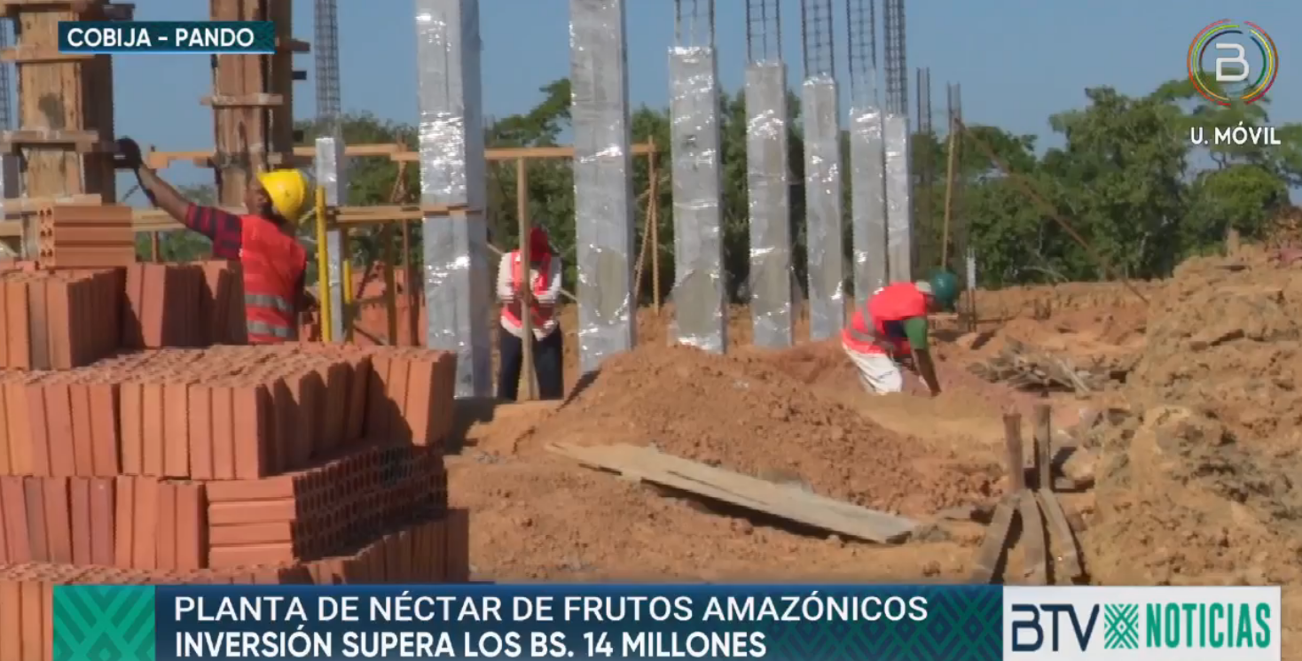 Inspeccionan la construcción de la planta de néctares y jugos amazónicos en Cobija