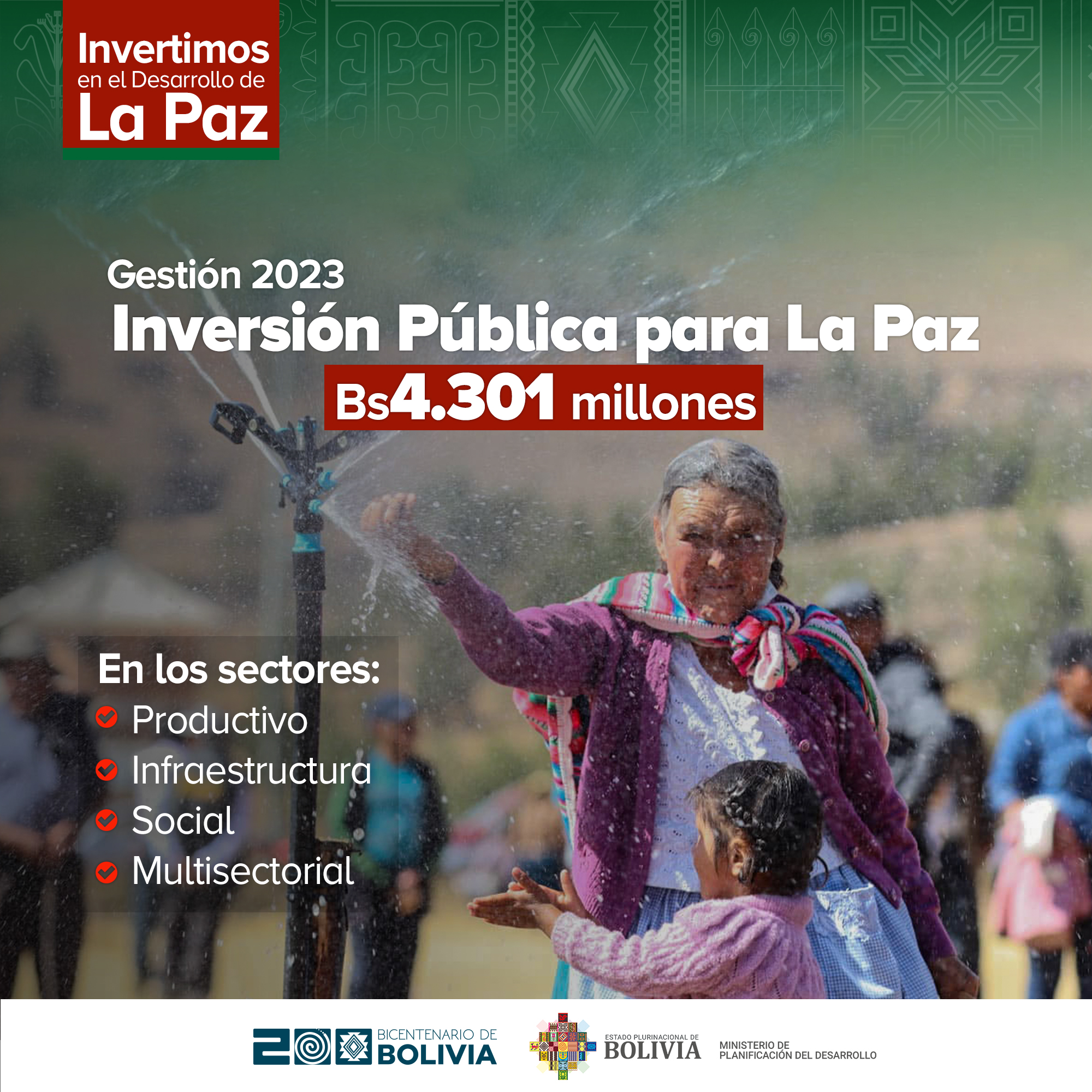 Arce inicia agenda de entrega de obras para La Paz, el departamento tiene inversión prevista de Bs 4.301 millones