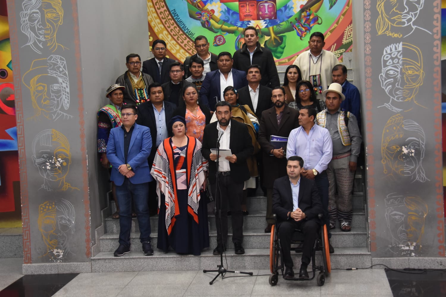 Conferencia de prensa del Consejo Nacional de Autonomías en la Casa Grande del Pueblo. Foto: Gonzalo Jallasi.