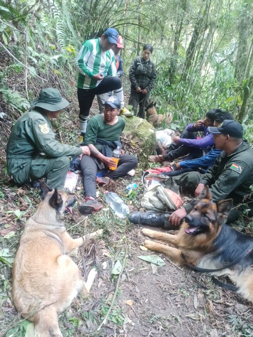 Canes de la Policía encuentran con vida a Jhonatan Díaz, desaparecido en el camino a Yungas