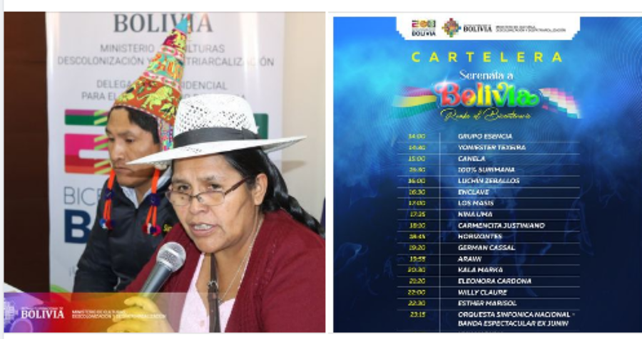 Culminan preparativos para la “Serenata a Bolivia rumbo al Bicentenario” que conmemorará los 198 años de independencia del país