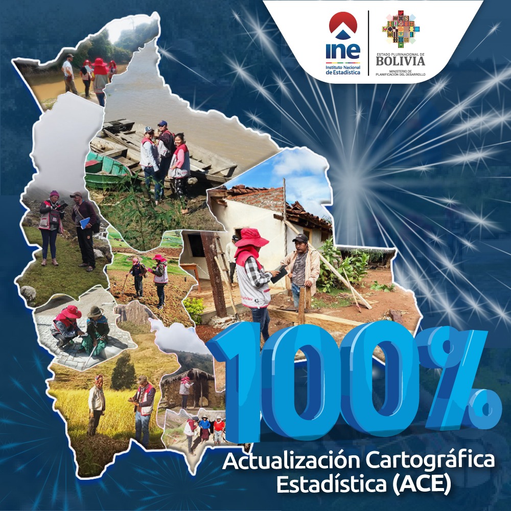 Actualización Cartográfica llega al 100% en Bolivia y el INE ingresa a la etapa censal