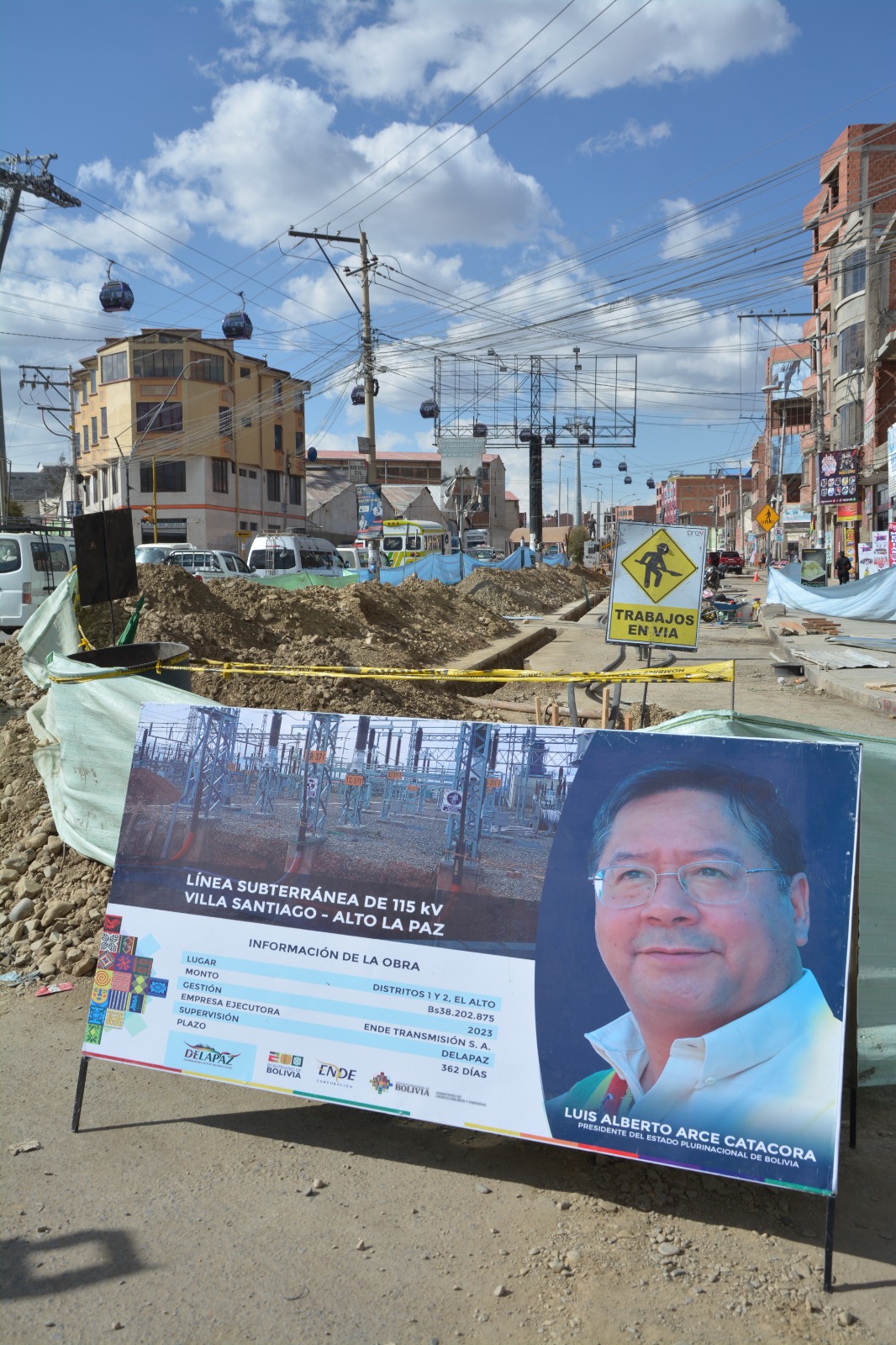 ENDE construye red subterránea para incrementar potencia y garantizar suministro eléctrico en El Alto 