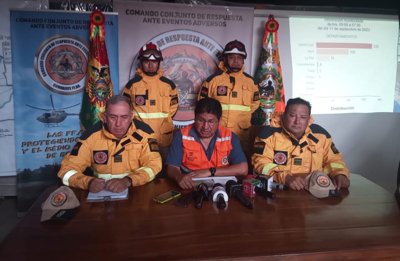 Bomberos trabajan en sofocar dos incendios en Santa Cruz y Beni