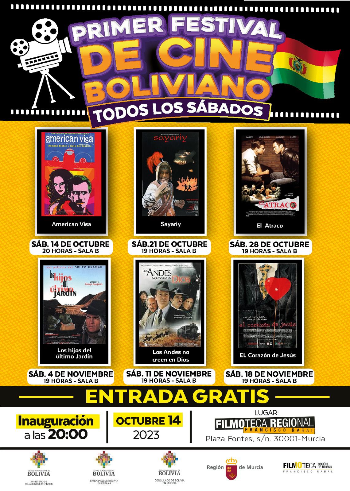 Seis destacados filmes bolivianos serán proyectados en España cada sábado de octubre y noviembre 
