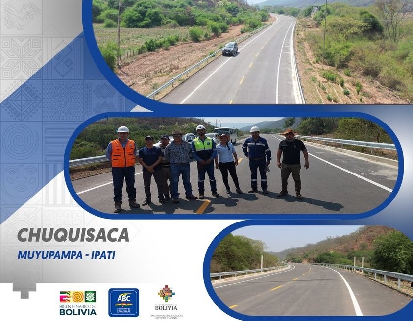 Construcción del tramo carretero Muyupampa – Ipatí supera el 97% de avance