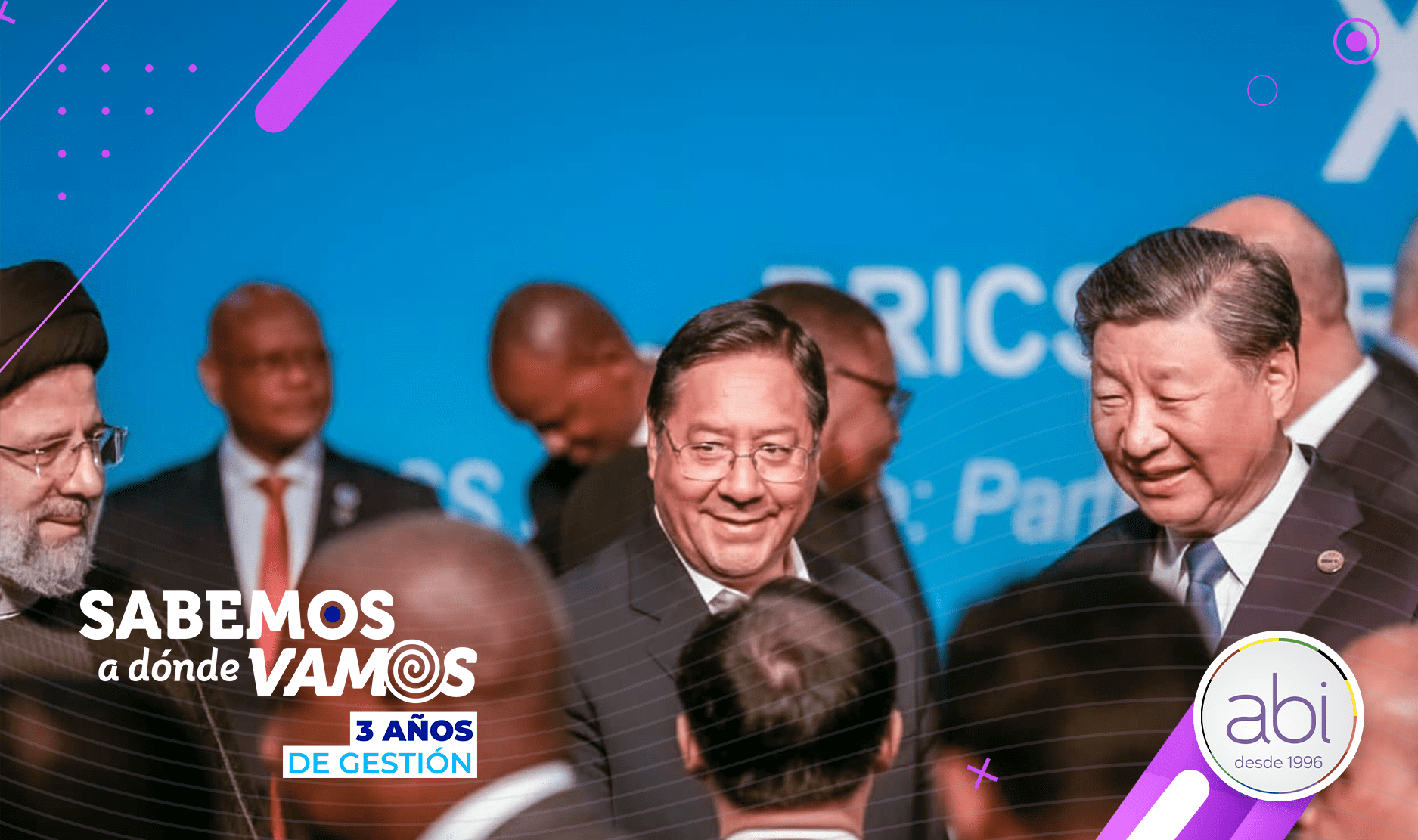 El presidente del Estado, Luis Arce, cuando participó en la Cumbre de los Brics. Archivo.