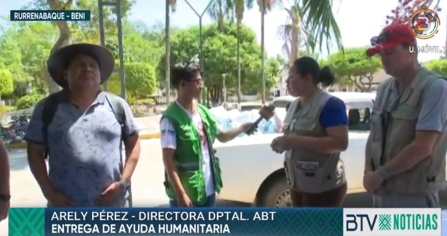 Entregan ayuda humanitaria para bomberos y voluntarios que mitigan el fuego en Rurrenabaque