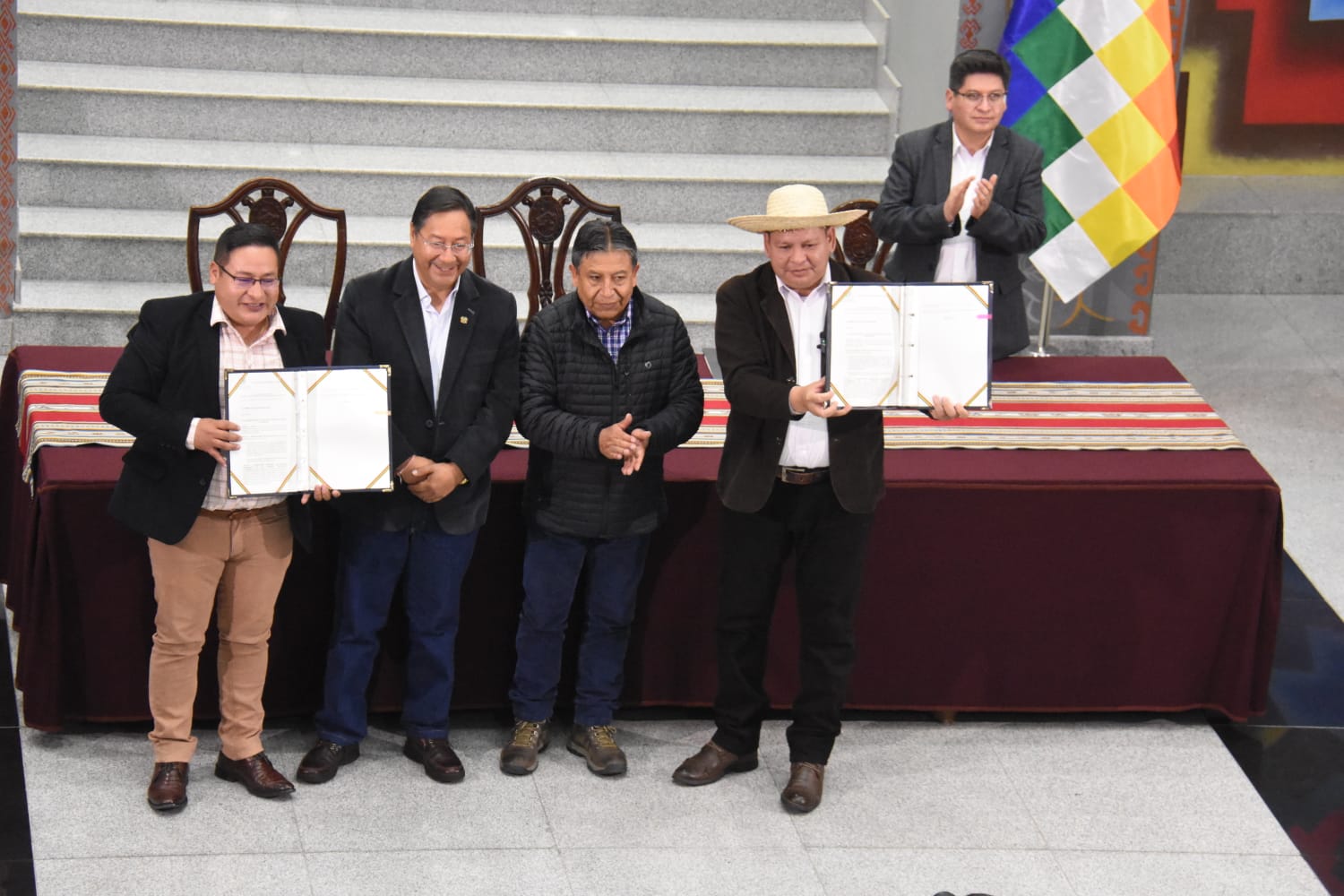 Acto de promulgación de la Ley del PGE Reformulado 2023. Foto: ABI.