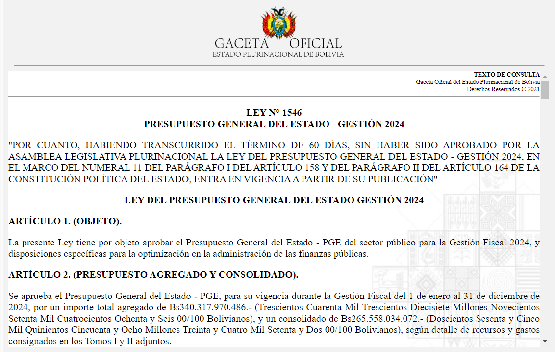 Rige Presupuesto 2024 que apunta a mantener la estabilidad, impulsar crecimiento y el acceso a créditos y emisión de títulos valores