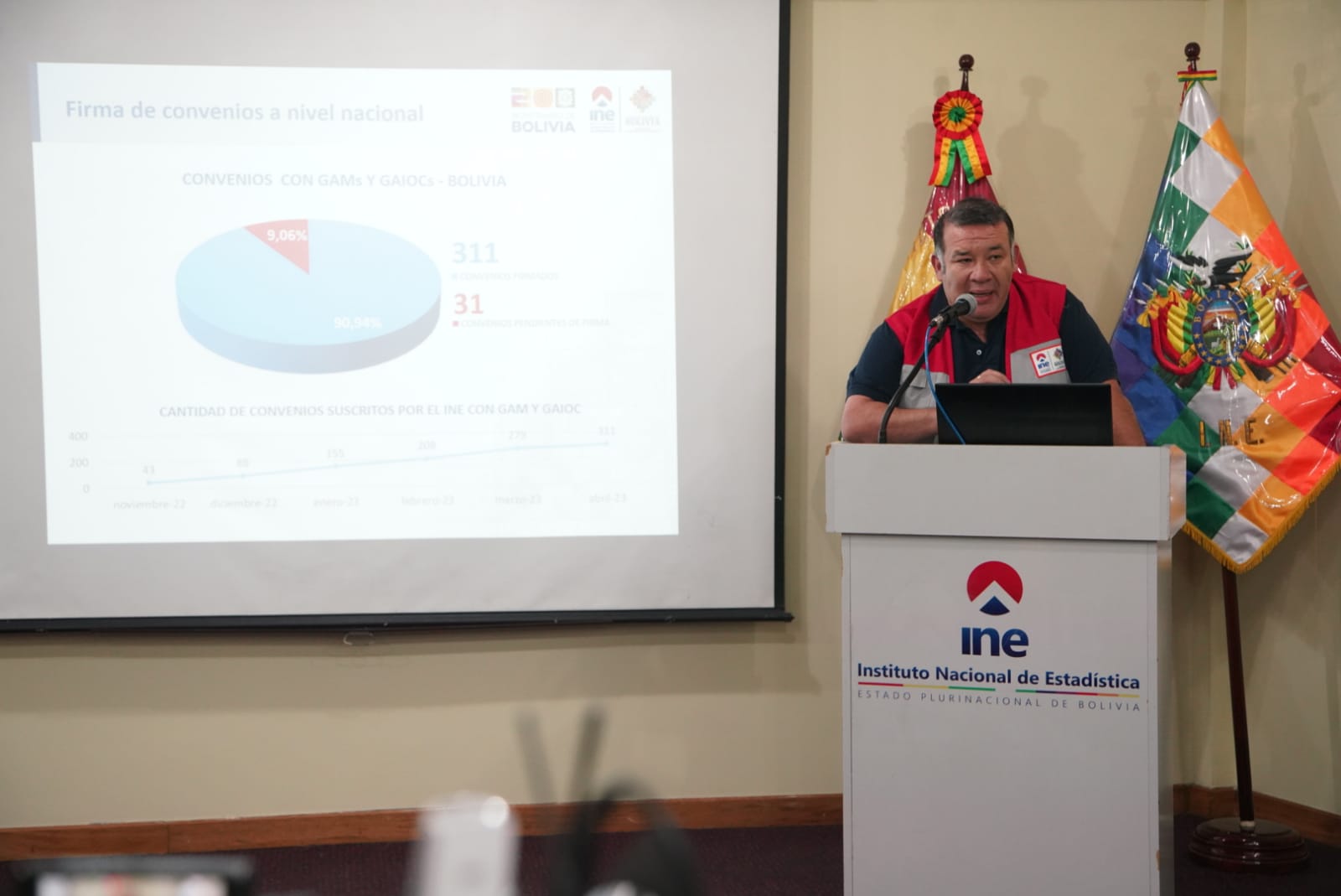 Censo 2024: El INE suscribe convenios con 311 municipios y la Actualización Cartográfica llega al 87,6% en Bolivia