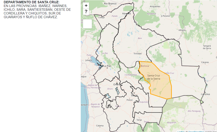 Senamhi activa alerta Naranja por vientos moderados a fuertes en Santa Cruz