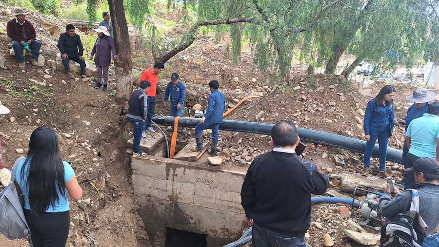 Aducción de agua potable de Misicuni para K'ara K'ara llega a un avance del 99%