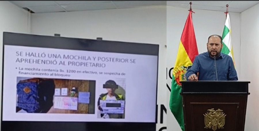 Capturan en punto de bloqueo a una persona con dinamita y Bs 1.200, presumen financiamiento de la protesta