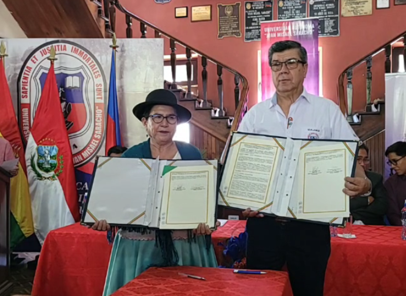 Cancillería y ‘U’ de Tarija suscriben convenio que viabiliza acceso a maestría de manera gratuita