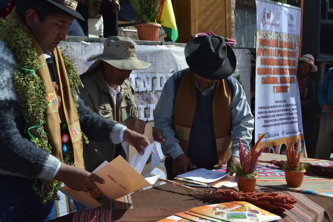 Gobierno invierte Bs 23 millones para fortalecer la producción de quinua en Salinas de Garci Mendoza 