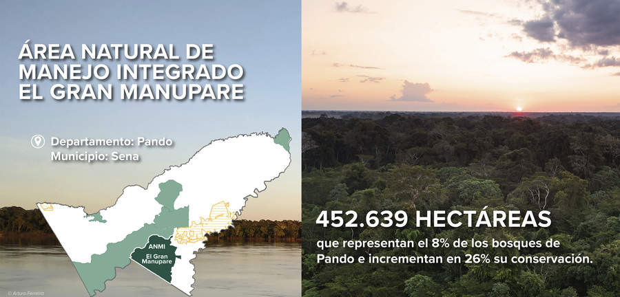 En Pando crean el área natural El Gran Manupare con una extensión de 452.639 hectáreas