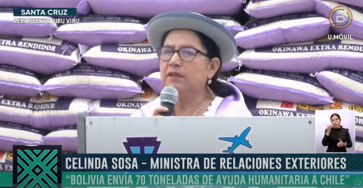 Bolivia destina 70 toneladas de ayuda humanitaria para damnificados por incendios en Chile