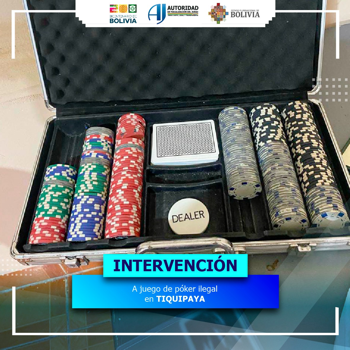 Denuncia anónima permite intervenir local ilegal de juego de póker en Cochabamba