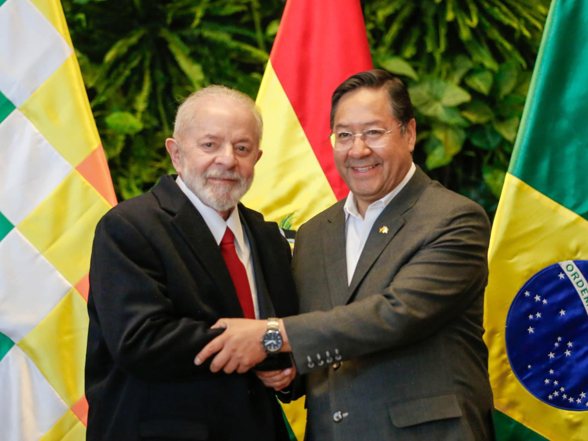 Los presidentes de Bolivia y Brasil, Luis Arce y Luiz Inácio Lula Da Silva, respectivamente. Foto: @LuchoXBolivia.