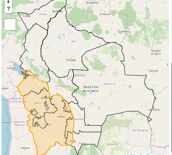 Activan alerta Naranja por vientos en Tarija, Chuquisaca, Potosí, Oruro y La Paz