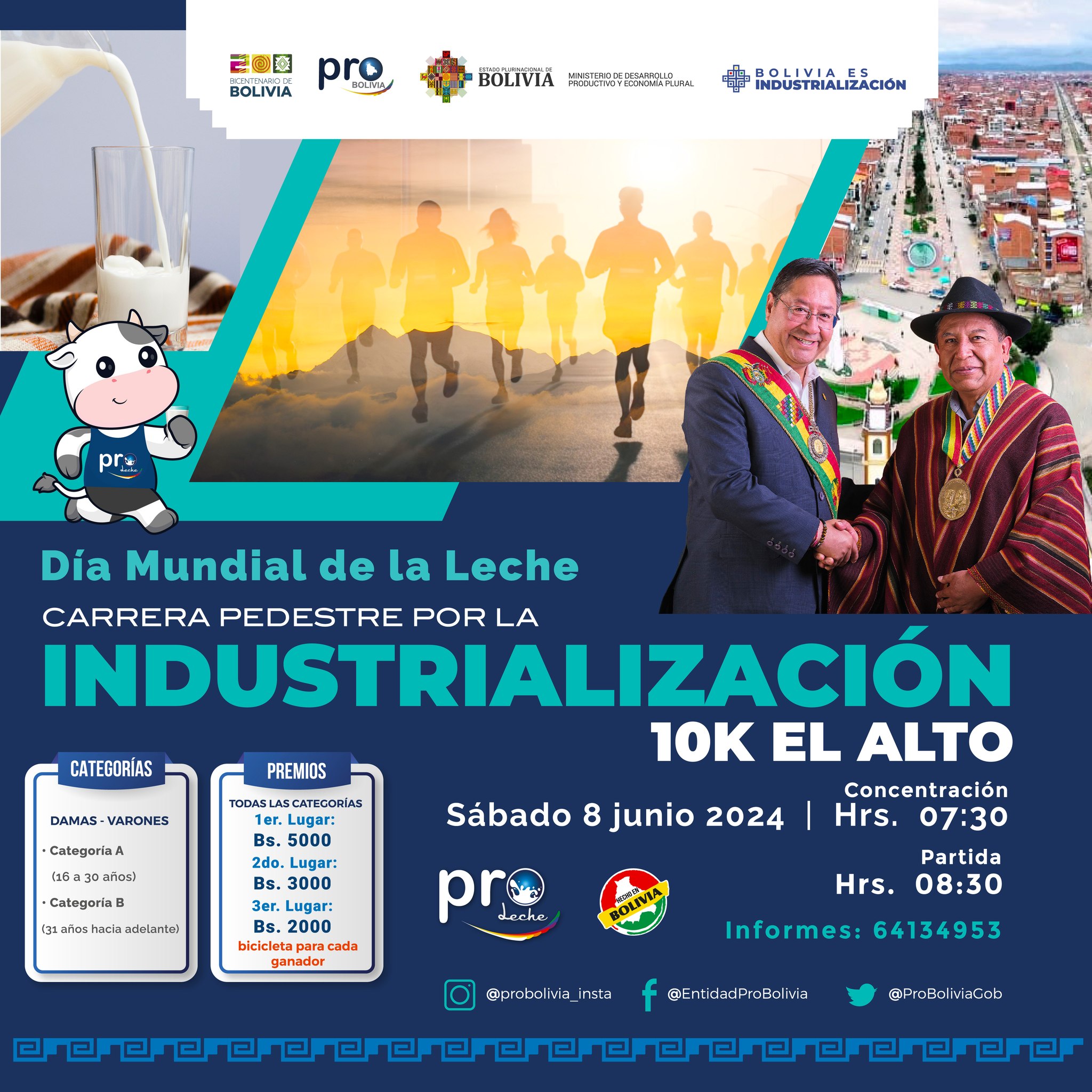 Pro – Bolivia invita a participar de la carrera pedestre 10 K en El Alto el sábado