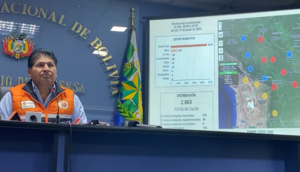 Defensa Civil advierte de un ligero incremento de focos de calor, se registran 2.863 en Bolivia