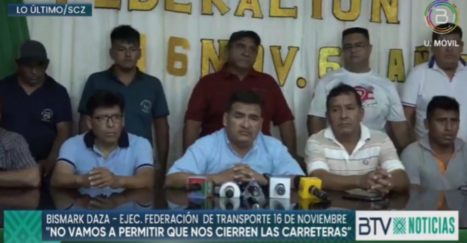 Transporte de Santa Cruz se opone a los bloqueos, pide garantizar la libre transitabilidad