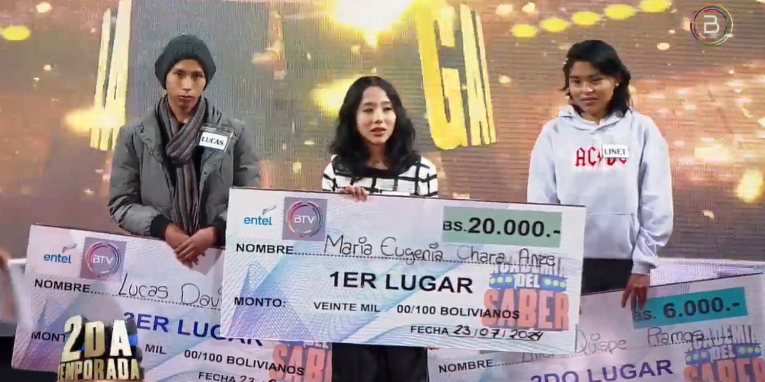 María Charra Anze gana el primer lugar en la final de la “Academia del Saber” Potosí