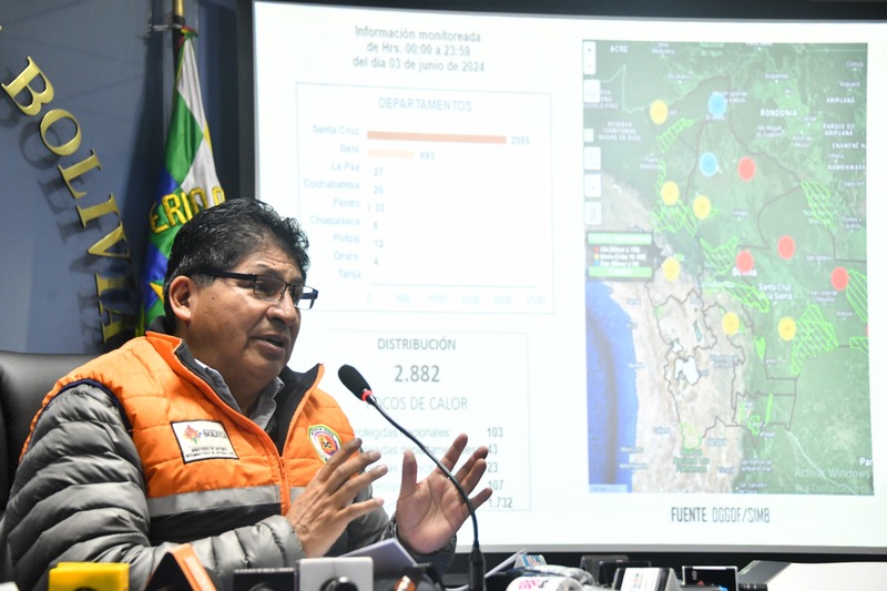 Bolivia registra un “incremento significativo” de focos de calor con más de 4.500 en siete departamentos 