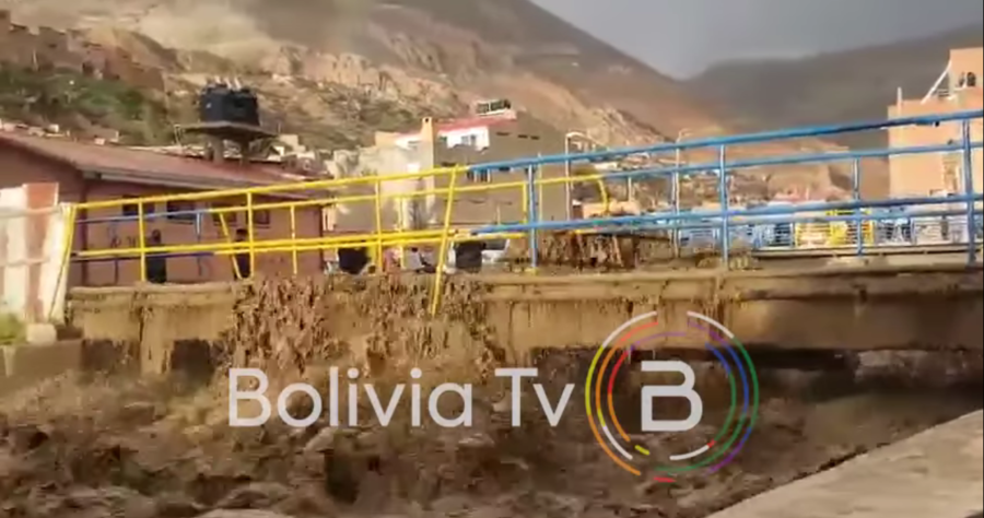 Oruro: Reportan crecida inusual en el caudal del río Huanuni
