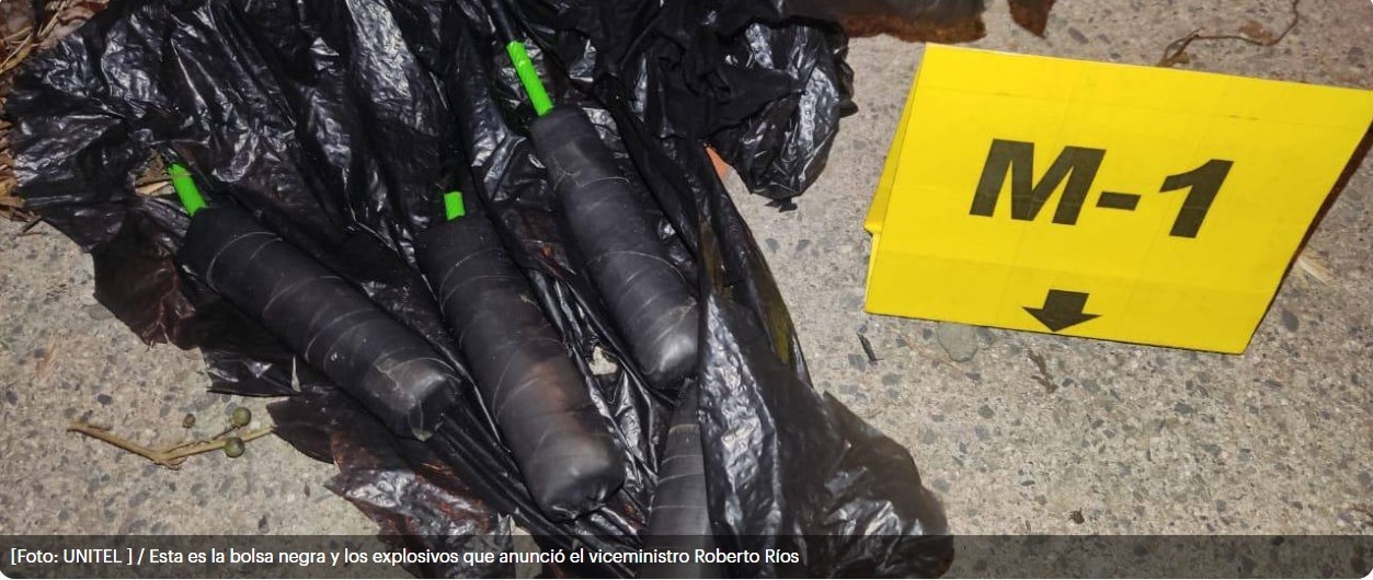 Viceministro Ríos reporta el hallazgo de una bolsa con explosivos en la avenida Juan Pablo II de El Alto