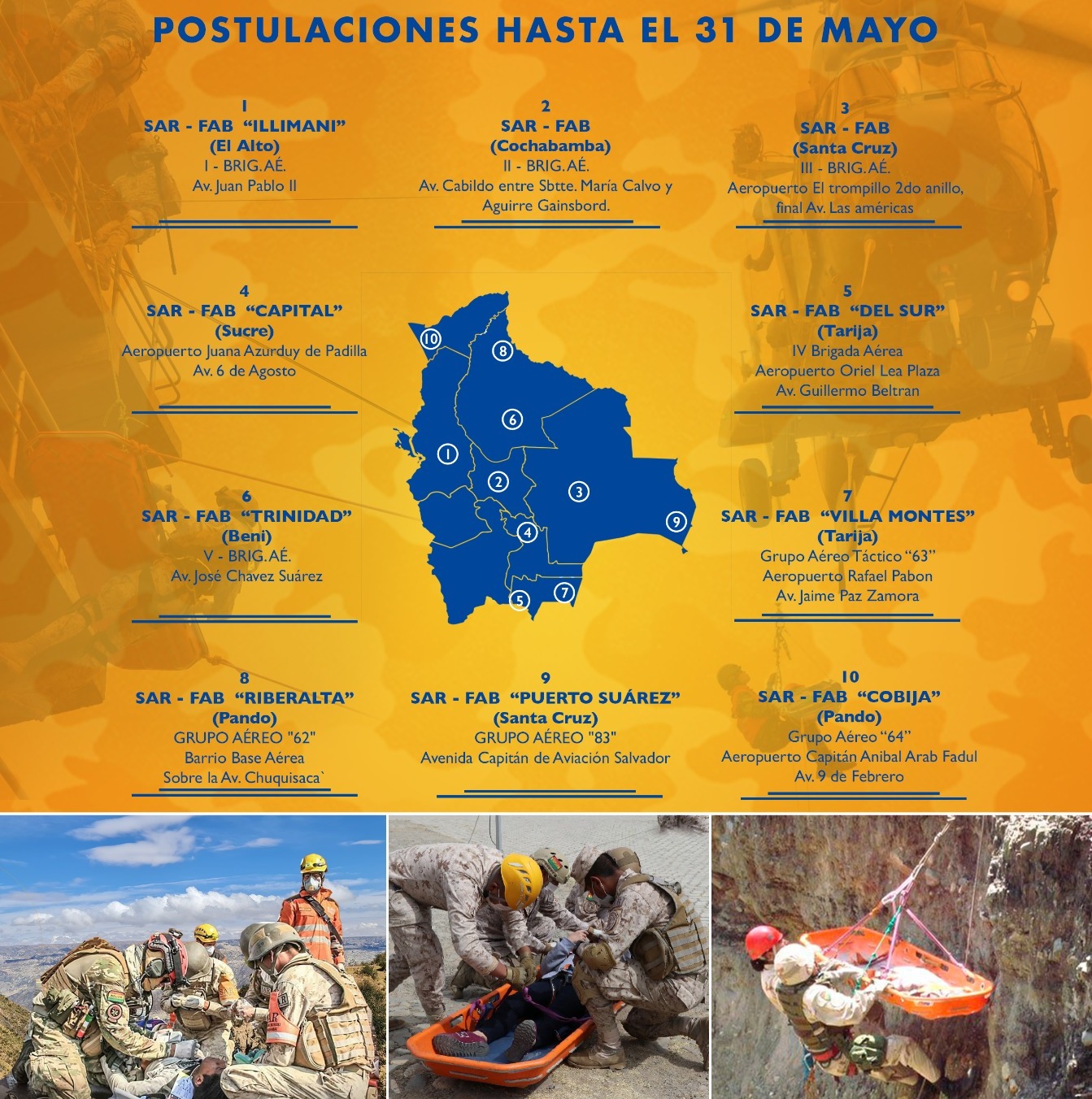 Defensa habilita 1.500 plazas para el servicio voluntario del SAR-FAB 2024 