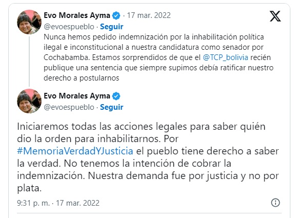 Decisión de Morales de cobrar millonaria indemnización desata diferencias en su círculo de confianza y ataques de la oposición