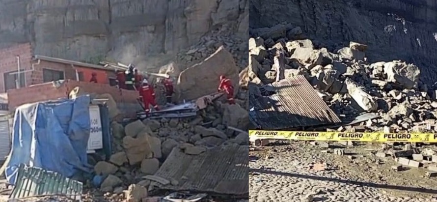 Deslizamiento de un talud afecta parte de una vivienda y deja cuatro menores heridos en Achumani