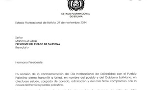 Arce reafirma demanda de cese inmediato a la “brutal agresión” contra Palestina