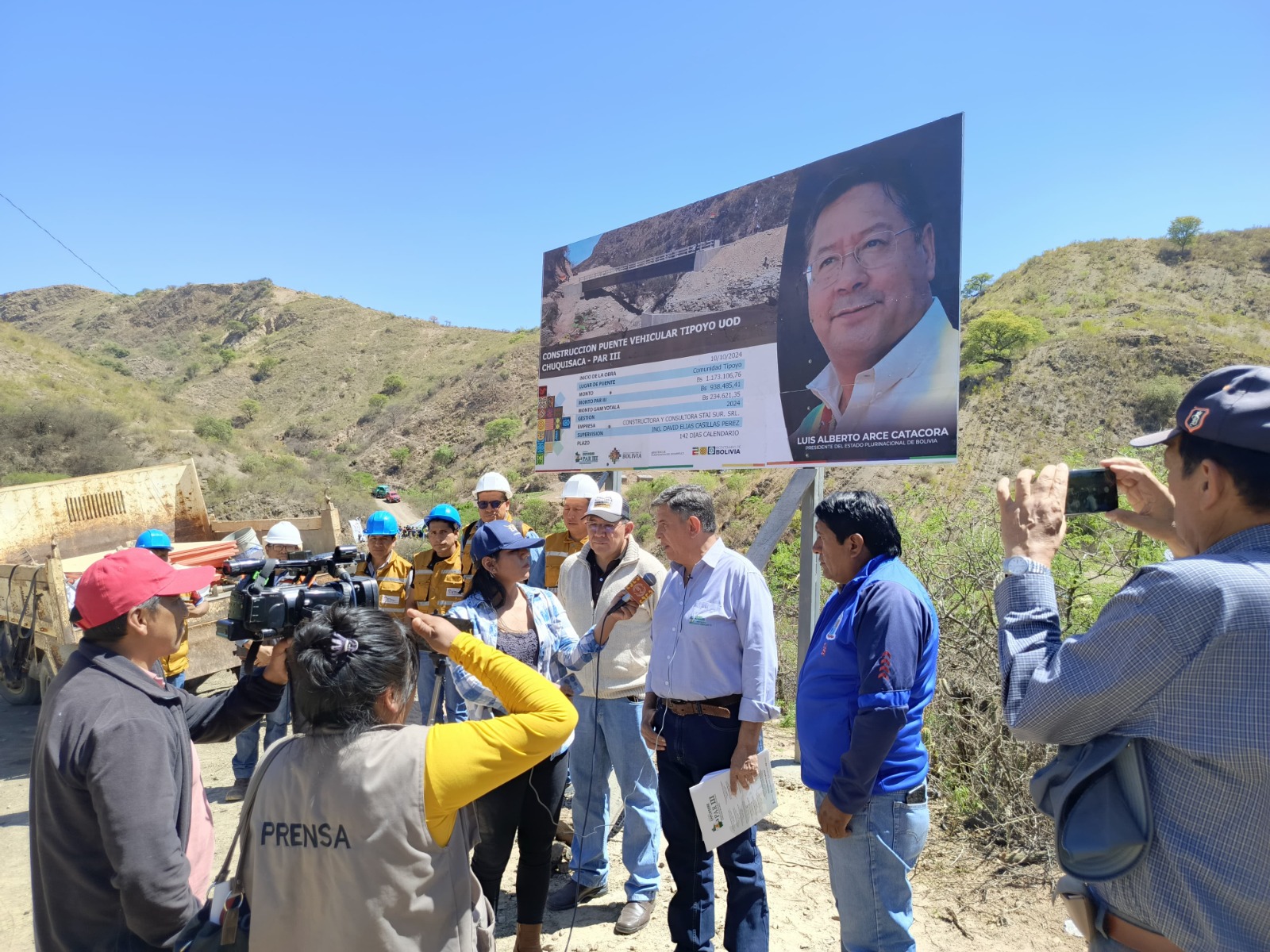 Construyen puente en Yotala con Bs 1,2 millones de inversión para facilitar acceso a mercados 