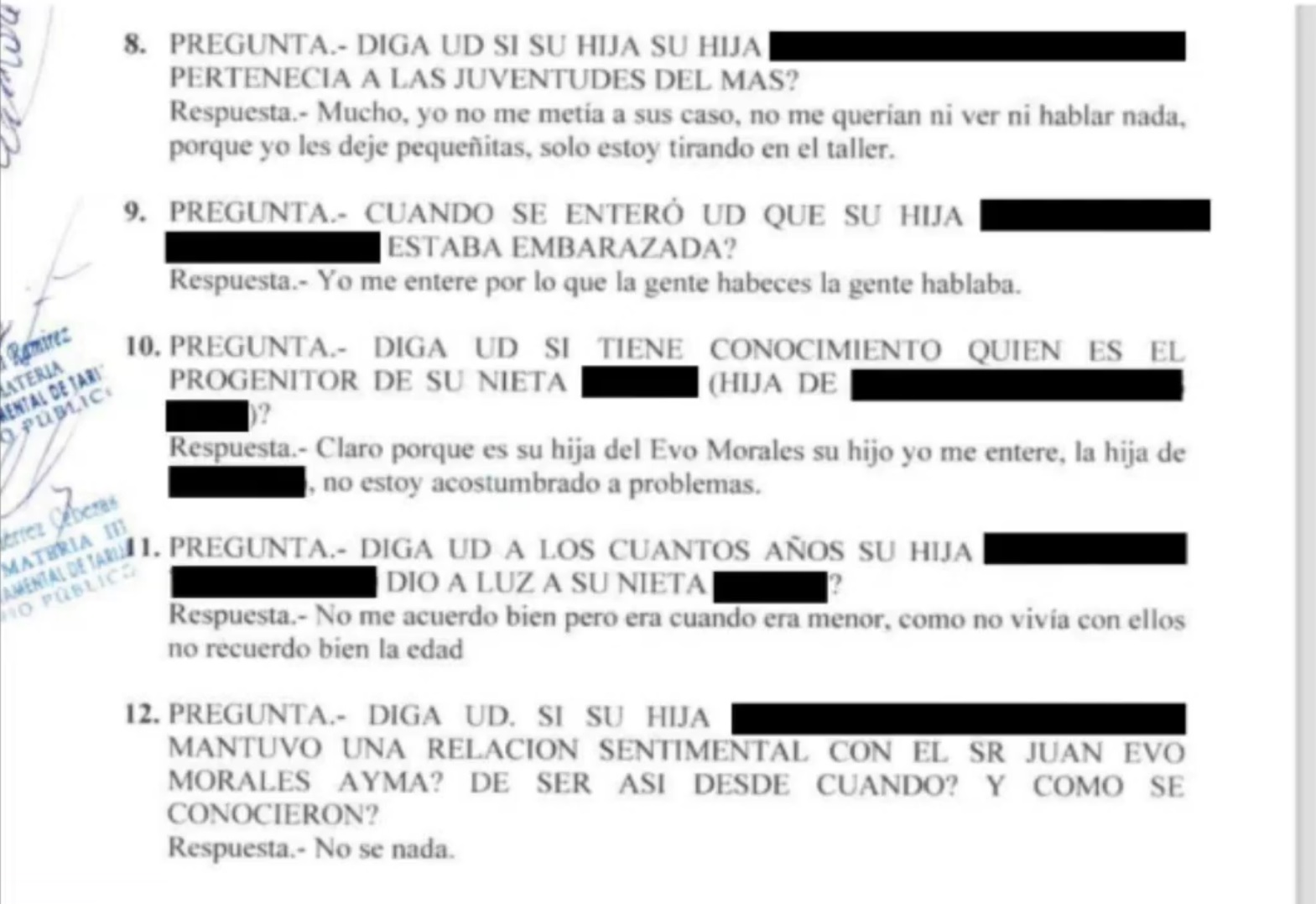 “Es hija del Evo Morales”, asegura ante la Fiscalía el padre de Cindy sobre su nieta